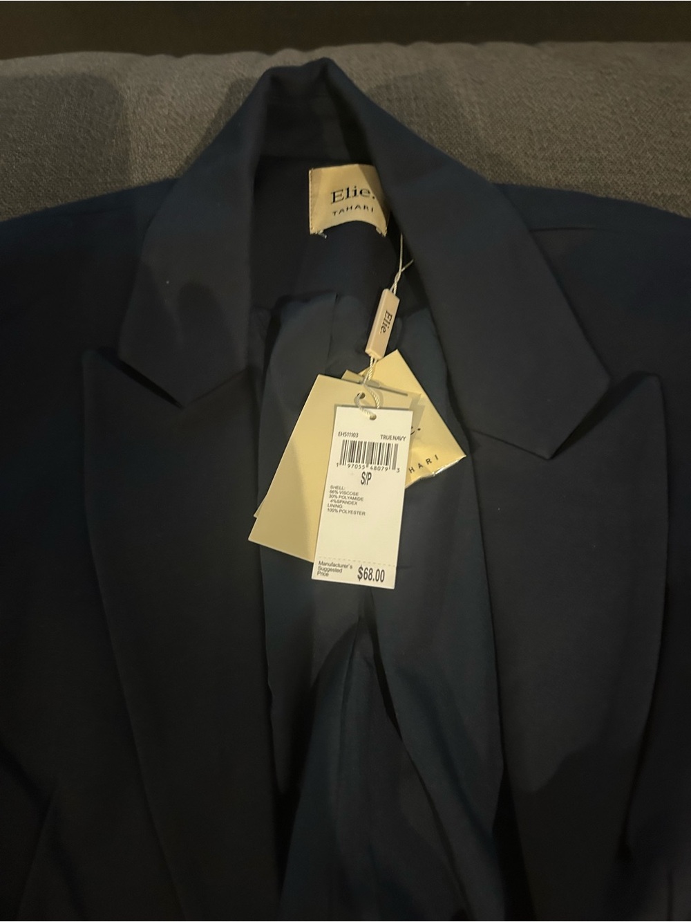 Elie Tahari Dark Navy Women's Blazer - Classic Single-Breasted Jacket